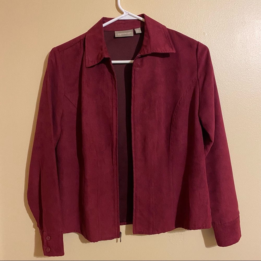 Croft & Borrow Zip Up Jacket - Faux Suede